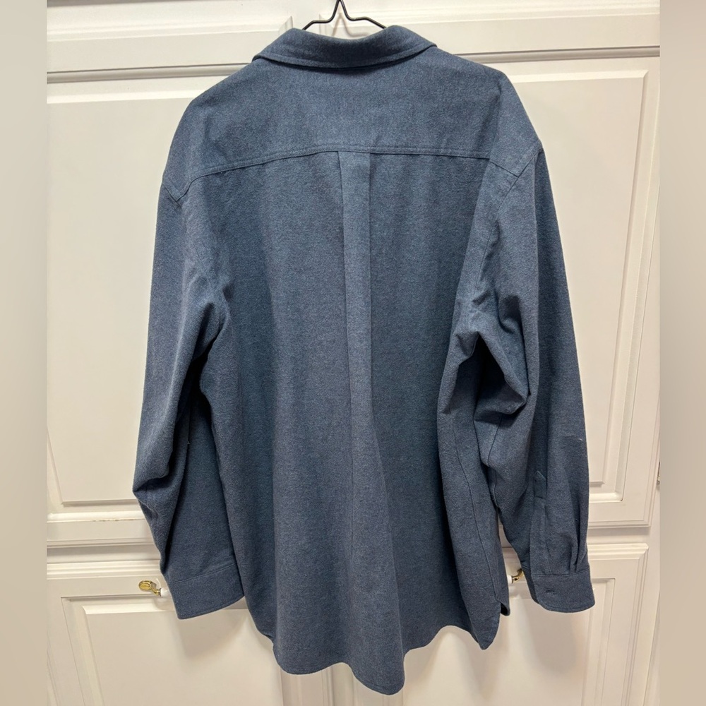 L.L. Bean Cotton Flannel Blue Long Sleeve Button Up Shirt Men Size XL - Picture 2 of 4